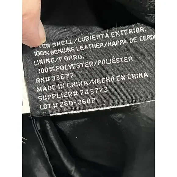 Worthington Women's 100% Genuine Leather Jacket Black Size M Blazer Mob Wife - Picture 12 of 16